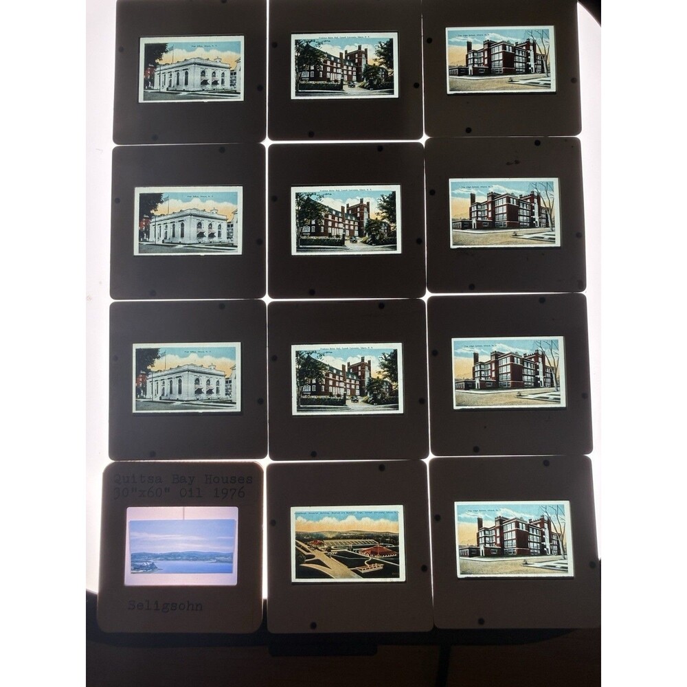 Lot 24 Vintage Ithaca NY Cornell University Postcard Slides Lecture Opaque Blank